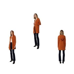 Cyrus Open Hoodie Cardigan In Golden Hind Size Small